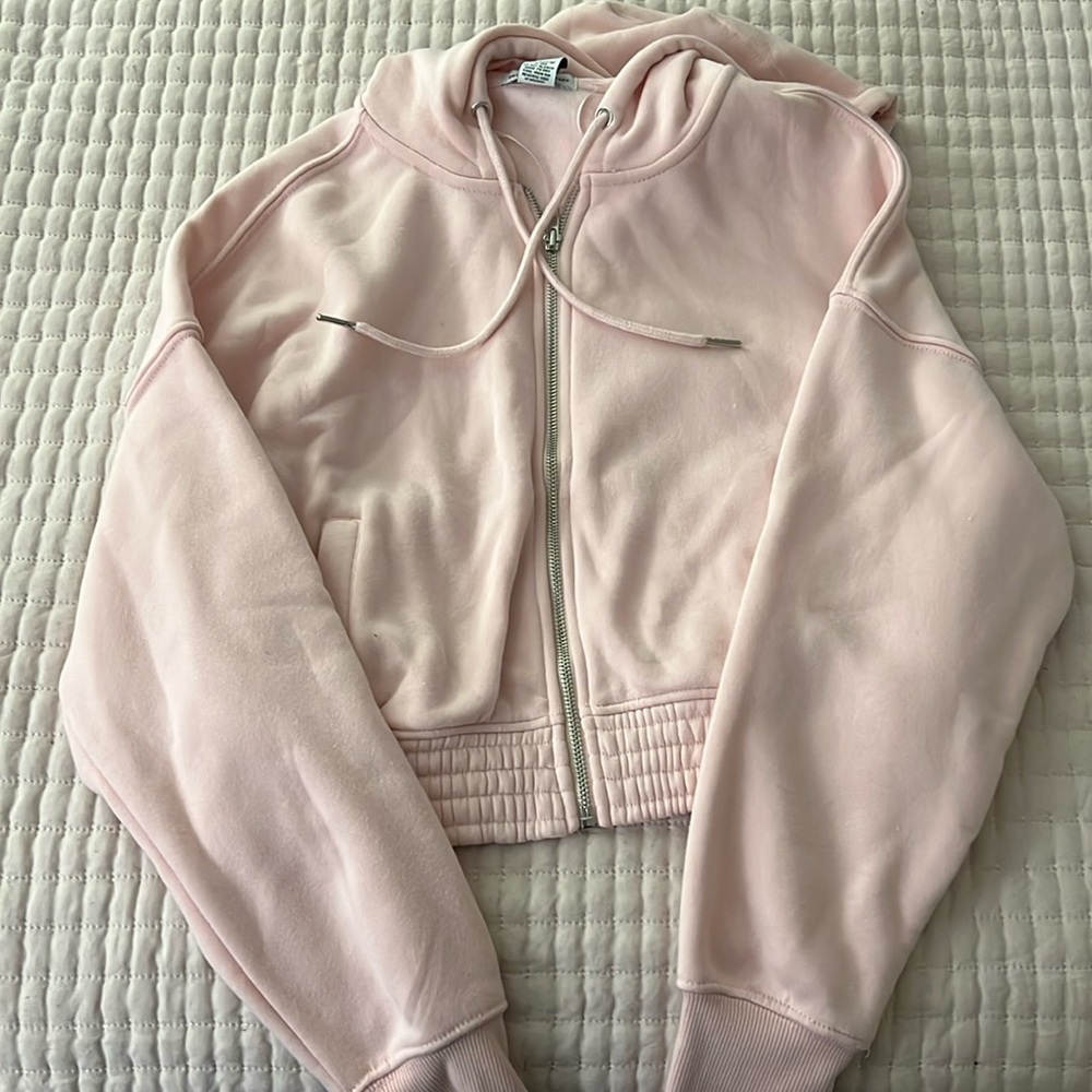 Pink cropped hoodie